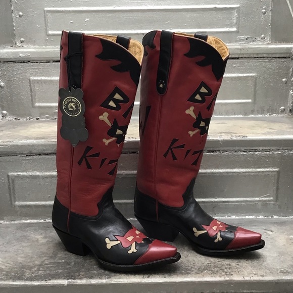 NWT RARE LIBERTY BOOT COMPANY Custom Handmade Bad Kitty Cowboy Boots - Picture 2 of 16